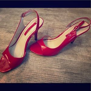 9 West Red High Heeled Shoe